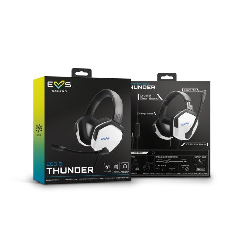 Headset Gaming Energy Sistem Esg 3 White Thunder Deep Bass Almohadillas Transpirables Microfono Boom Mic