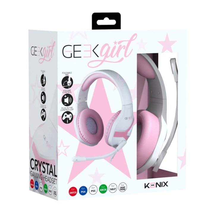 Headset Konix Geek Girl Crystal 40mm Neodimio Micro Flexible Compatible Con Pc   Smartphone   Tablet Kx-gg-gh-crystal