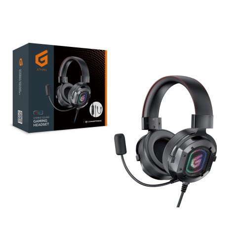 Headset Jack 3.5mm Gaming 7.1 Athan03b Rgb Compatible Pc, Ps5, Xbox One Conceptronic