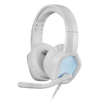 Headset Mars Gaming Mh320 White Hi-fi Ultra-bass 3d Jack 3.5mm Iluminacion Rgb Flow (alimentada Por Usb) Micro Con Cancelacio