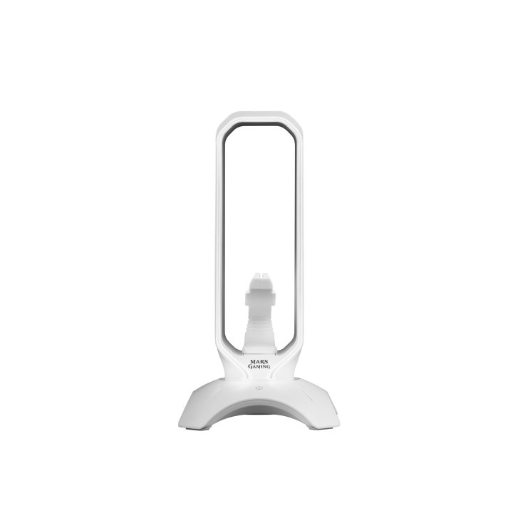 Soporte Mars Gaming Mhhpro White Para Auriculares Con Hub Usb 3.0 2p Y Bungee Pra Mouse Con Iluminacion Rgb