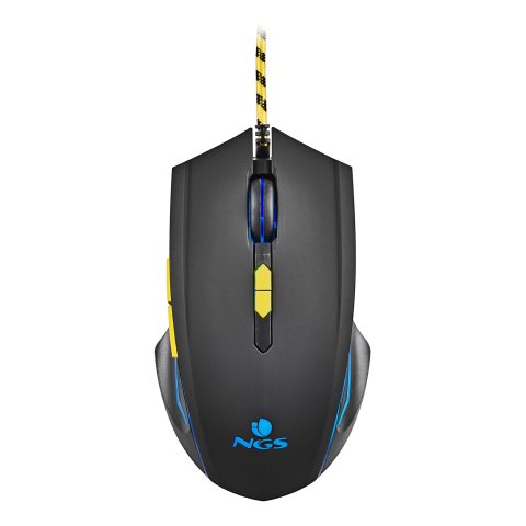 Mouse Ngs Gaming Rgb Gmx-123 800 1200 2400 3200 Dpi Efectos Luminosos Usb Color Negro