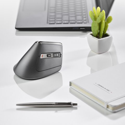 Mouse Ngs Wireless Ergo Gaming Rgb Evo Karma Vertical Recargable Luces Led Conexion Multimodo