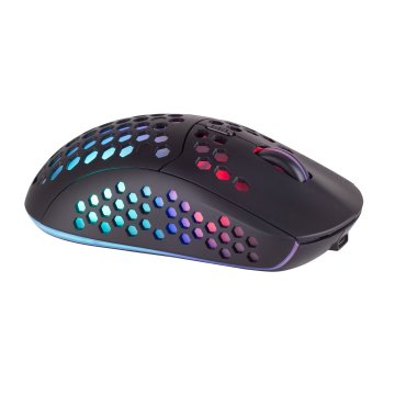 Mouse Mars Gaming Wireless Rgb Mmw3 Black Usb 2.4g Bateria Recargable 3200dpi Ultraligero Hive Iluminacion Rgb Flow 2