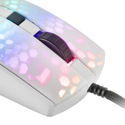 Mouse Mars Gaming Rgb Mmr Translucido White 12800dpi Ultra Ligero 58g Iluminacion Rgb Switches Mecanicos Huano Programables