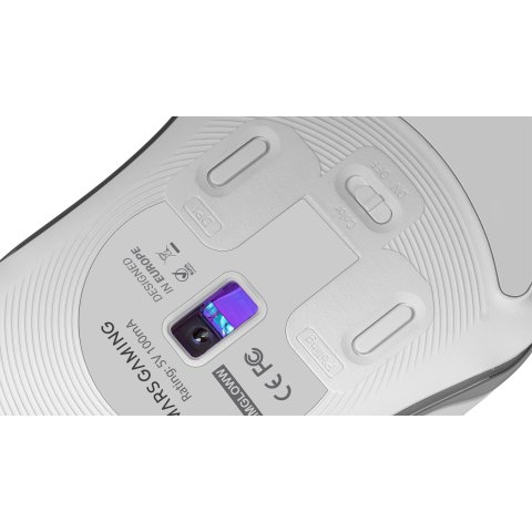 Mouse Mars Gaming Rgb Mmgloww White 12800dpi Iluminacion Total Chroma-glow Con Cuerpo Acabado En Espejo Switches Mecanicos Hu