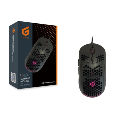 Mouse Conceptronic Gaming Rgb Djebbel04b Usb 6400dpi 6 Botones Programables