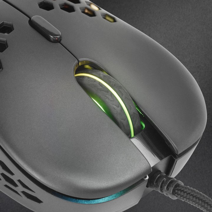 Mouse Mars Gaming Rgb Mm55 Dise¾o Hive Black 12800dpi A825pro Switch Huano Superficie Perforada Iluminacion Rgb Chroma Peso 5