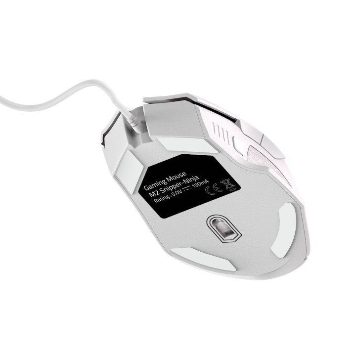 Mouse Energy Sistem Gaming Rgb Esg M2 Sniper-ninja Color Blanco 8 Botones Configurables Huano Aceleracion 22g Iluminacion Rgb