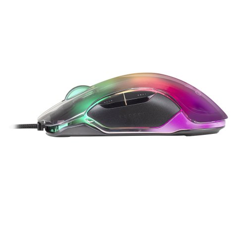 Mouse Mars Gaming Rgb Mmglow Black 12800dpi Iluminacion Total Chroma-glow Con Cuerpo Acabado En Espejo Switches Mecanicos Hua