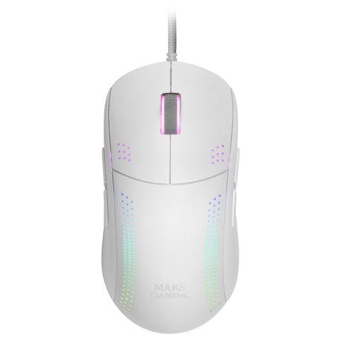 Mouse Mars Gaming Rgb Mmpro White Ambidiestro 32k Dpi Optica Pixart 3335pro 9 Botones 4 De Ellos Extraibles Switeches Mecanic