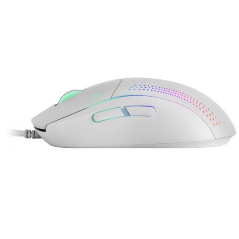 Mouse Mars Gaming Rgb Mmpro White Ambidiestro 32k Dpi Optica Pixart 3335pro 9 Botones 4 De Ellos Extraibles Switeches Mecanic