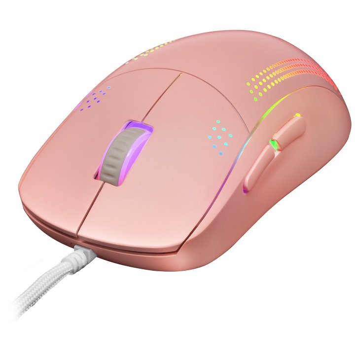 Mouse Mars Gaming Rgb Mmpro Pink Ambidiestro 32k Dpi Optica Pixart 3335pro 9 Botones 4 De Ellos Extraibles Switeches Mecanico