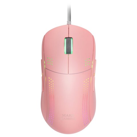Mouse Mars Gaming Rgb Mmpro Pink Ambidiestro 32k Dpi Optica Pixart 3335pro 9 Botones 4 De Ellos Extraibles Switeches Mecanico