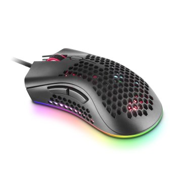 Mouse Mars Gaming Rgb Mmex Dise¥o Hive Black 50-32000 Dpi Pixart 3389pro Switch Superficie Perforada Iluminacion Rgb Chroma