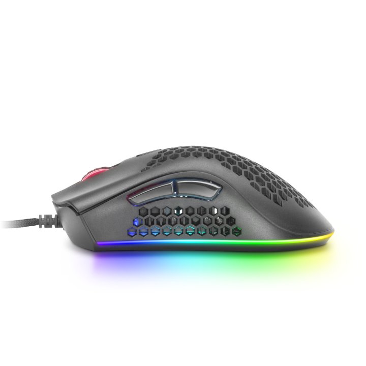 Mouse Mars Gaming Rgb Mmex Dise¥o Hive Black 50-32000 Dpi Pixart 3389pro Switch Superficie Perforada Iluminacion Rgb Chroma