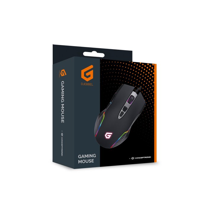 Mouse Conceptronic Gaming Djebbel03b Usb Alta Sensibilidad Sensor 7200dpi Botones Programables