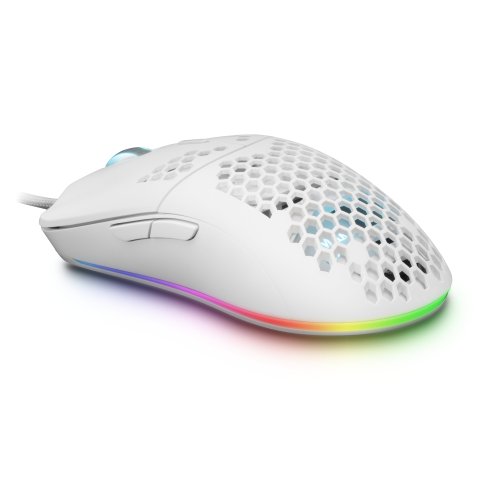 Mouse Mars Gaming Rgb Mmax Diseo Hive White 12400dpi Pixart 3327pro Switch Huano Superficie Perforada Iluminacion Rgb Chroma