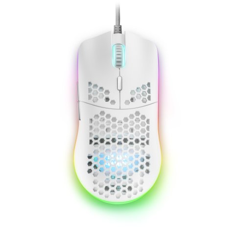 Mouse Mars Gaming Rgb Mmax Diseo Hive White 12400dpi Pixart 3327pro Switch Huano Superficie Perforada Iluminacion Rgb Chroma