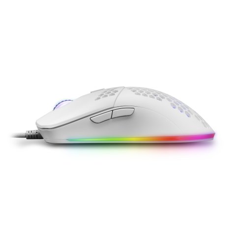 Mouse Mars Gaming Rgb Mmax Diseo Hive White 12400dpi Pixart 3327pro Switch Huano Superficie Perforada Iluminacion Rgb Chroma