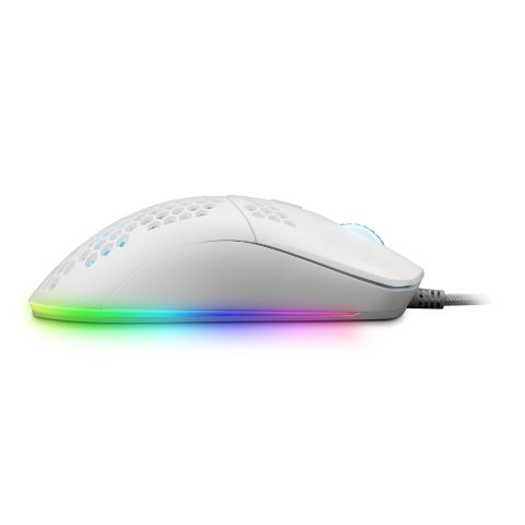 Mouse Mars Gaming Rgb Mmax Diseo Hive White 12400dpi Pixart 3327pro Switch Huano Superficie Perforada Iluminacion Rgb Chroma