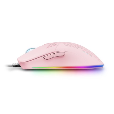 Mouse Mars Gaming Rgb Mmax Diseo Hive Pink 12400dpi Pixart 3327pro Switch Huano Superficie Perforada Iluminacion Rgb Chroma