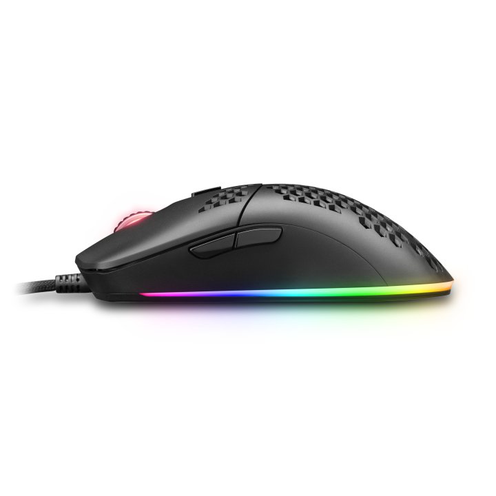 Mouse Mars Gaming Rgb Mmax Diseo Hive Black 12400dpi Pixart 3327pro Switch Huano Superficie Perforada Iluminacion Rgb Chroma