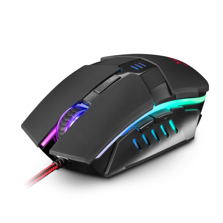 Mouse Mars Gaming Rgb Mm116 3200dpi 6 Botones Gaming Cable 2 Metros Led 7 Colores Bonton On The Fly Trenzado Usb Gold