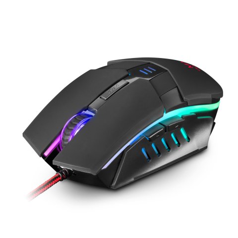 Mouse Mars Gaming Rgb Mm116 3200dpi 6 Botones Gaming Cable 2 Metros Led 7 Colores Bonton On The Fly Trenzado Usb Gold