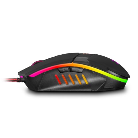 Mouse Mars Gaming Rgb Mm116 3200dpi 6 Botones Gaming Cable 2 Metros Led 7 Colores Bonton On The Fly Trenzado Usb Gold