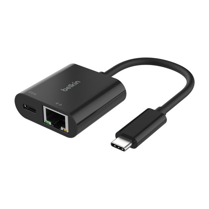 Adaptador Belkin Inc019btbk Usb-c A Ethernet + Carga 100w Color Negro