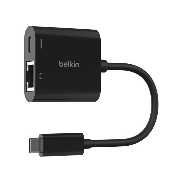 Adaptador Belkin Inc019btbk Usb-c A Ethernet + Carga 100w Color Negro