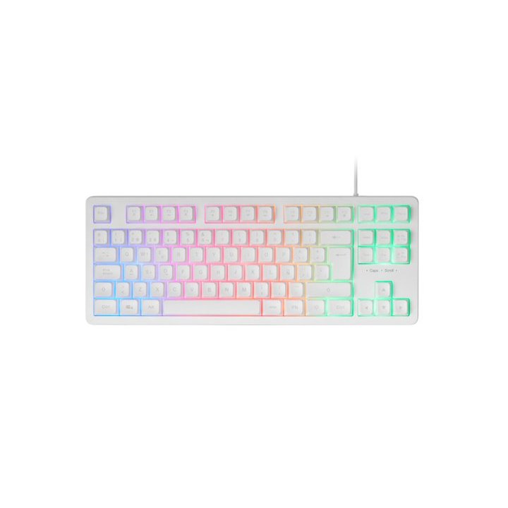 Teclado H-mech Gaming Mars Gaming Mk023 Portugues Color Blanco Tamaño Compacto Tkl Iluminacion Rgb