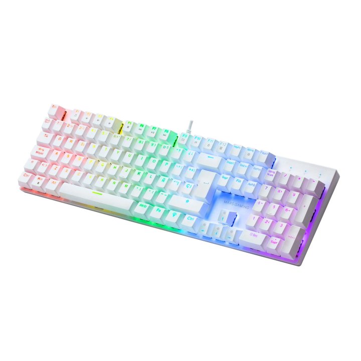 Teclado Mecanico Mars Gaming Mk422 Italiano White Switch Rojo Pr De 100hz Anti-ghosting Avanzado Iluminacion  Rgb