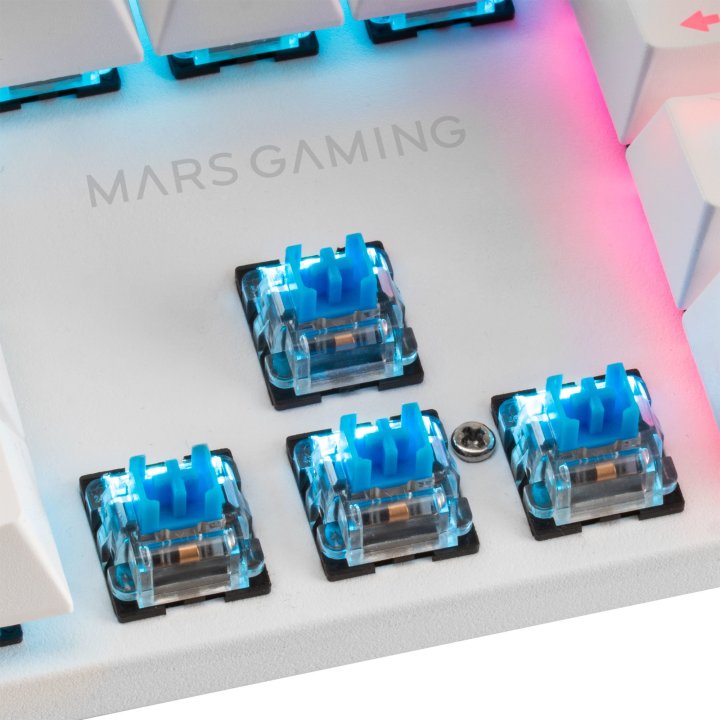 Teclado Mecanico Mars Gaming Mk422 Italiano White Switch Rojo Pr De 100hz Anti-ghosting Avanzado Iluminacion  Rgb