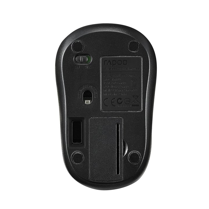Mouse Rapoo Wireless M10 Plus 2.4ghz 3 Botones 1000 Dpi Color Negro