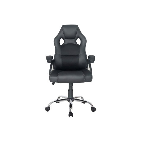 Silla De Oficina Ergonomica Equip Color Negro Recubrimiento Pu De Alta Calidad Diseño - Promo