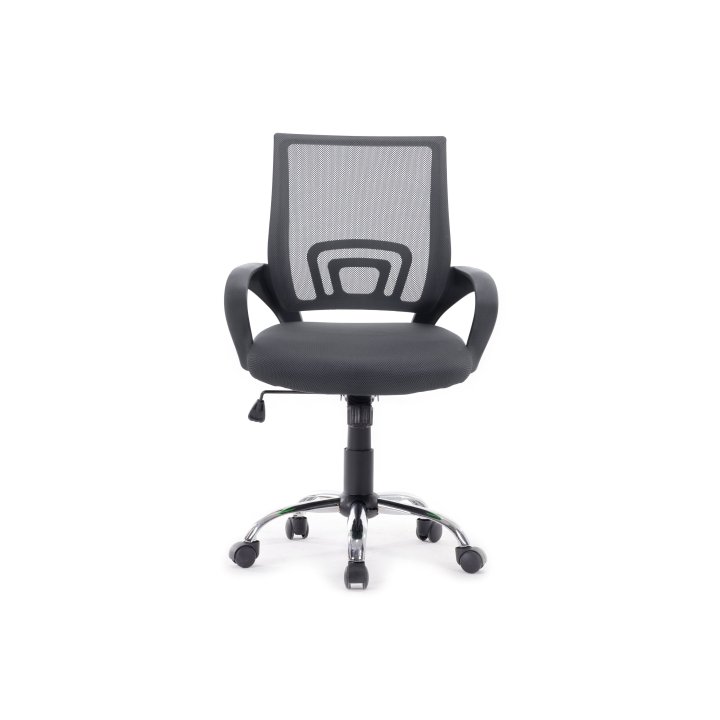 Silla De Oficina Equip De Malla Color Gris Oscuro Recubrimiento Pu De Alta Calidad Diseño Ergonomico