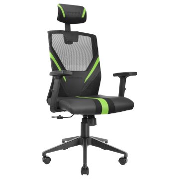 Silla Ergonomica Mars Gaming Mgc-ergo Negra Con Detalles En Verde Respaldo En Malla Transpirable Ajuste Lumbar-cervical-repos