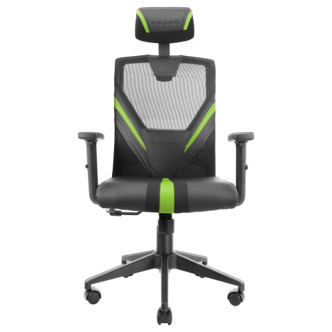 Silla Ergonomica Mars Gaming Mgc-ergo Negra Con Detalles En Verde Respaldo En Malla Transpirable Ajuste Lumbar-cervical-repos