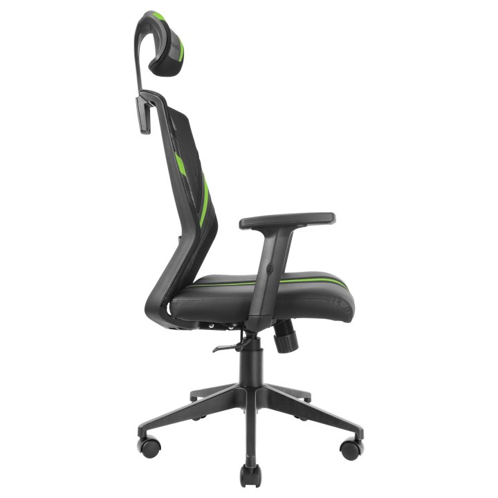 Silla Ergonomica Mars Gaming Mgc-ergo Negra Con Detalles En Verde Respaldo En Malla Transpirable Ajuste Lumbar-cervical-repos