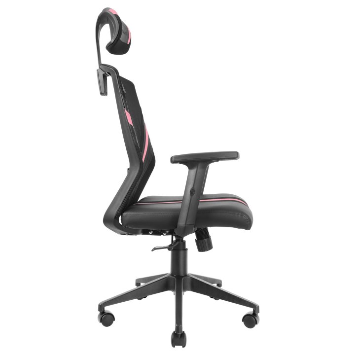 Silla Ergonomica Mars Gaming Mgc-ergo Negra Con Detalles En Rosa Respaldo En Malla Transpirable Ajuste Lumbar-cervical-reposa