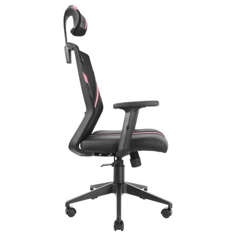 Silla Ergonomica Mars Gaming Mgc-ergo Negra Con Detalles En Rosa Respaldo En Malla Transpirable Ajuste Lumbar-cervical-reposa