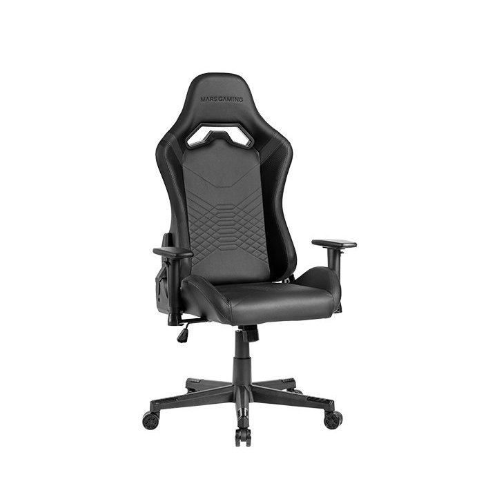 Silla Gamer Mars Gaming Mgcprobk Negra Con Detalle Grises Brazos Regulables En Altura Reclinable 135º Cojines Ergonomicos Sof