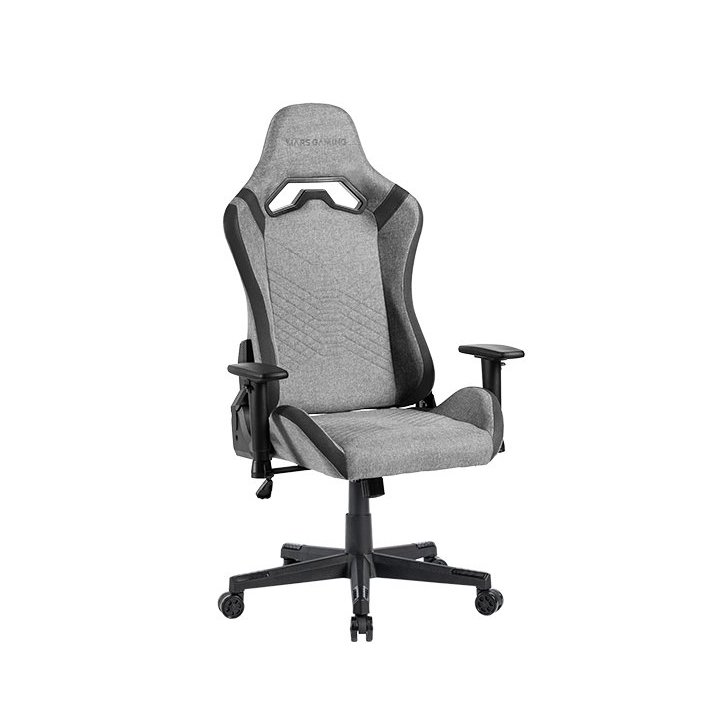 Silla Gamer Mars Gaming Mgcprofb Gris Con Detalles Negros Brazos Regulables En Altura Reclinable 135º Cojines Soft-touch Rued