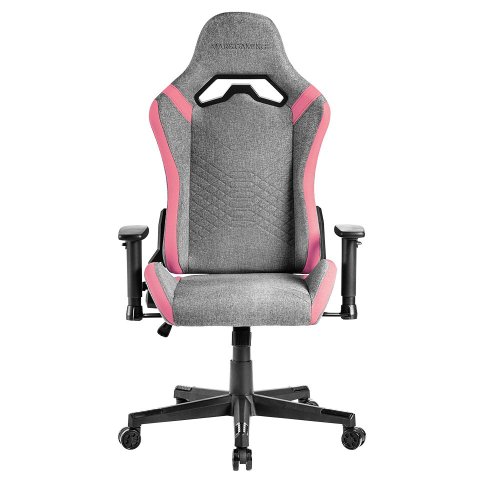 Silla Gamer Mars Gaming Mgcprofpk Gris Con Detalles Rosas Brazos Regulables En Altura Reclinable 135º Cojines Soft-touch Rued