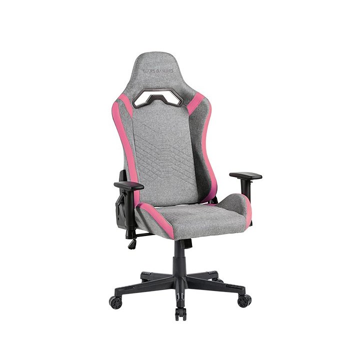 Silla Gamer Mars Gaming Mgcprofpk Gris Con Detalles Rosas Brazos Regulables En Altura Reclinable 135º Cojines Soft-touch Rued