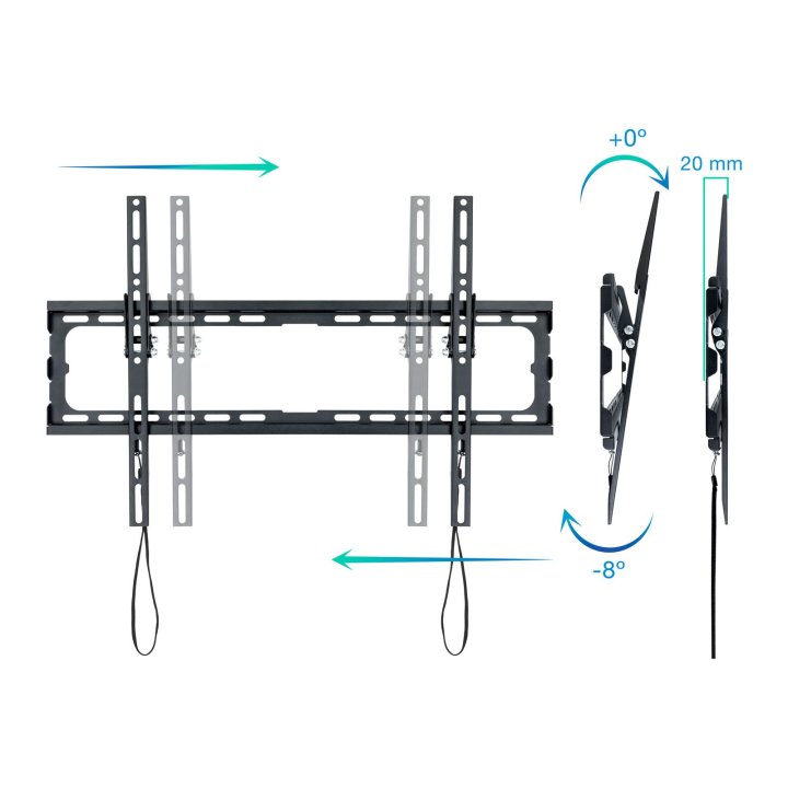 Soporte De Pared Orientable Tooq Lp1081t-b Para Pantalla 37"- 80" Max 45kg Vesa 200x200 A 600x400 Inclinable
