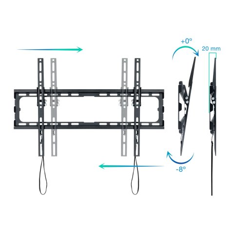 Soporte De Pared Orientable Tooq Lp1081t-b Para Pantalla 37"- 80" Max 45kg Vesa 200x200 A 600x400 Inclinable