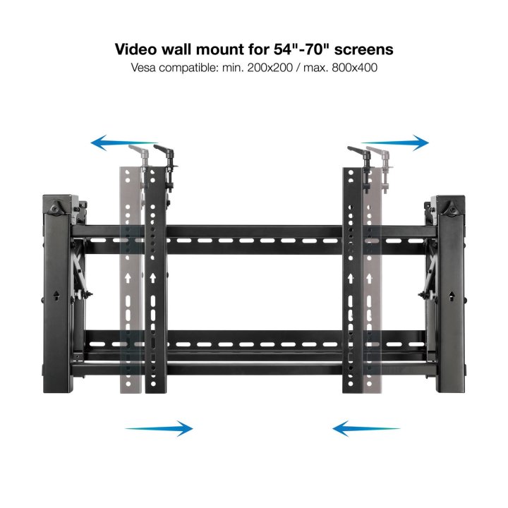 Soporte De Pared Orientable Tooq Tqvw4570t Para Pantallas 45" A 70" Video Wall 6 Puntos De Regulacion Antirrobo Vesa 200x200 